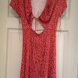 Free People Marsaille Pink and Red Patterned Dress
